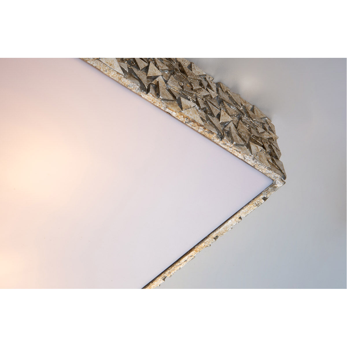 Mosaic 4 Light Silver Bath/Flush Mounts Ceiling Light in Silver Leaf with Antique